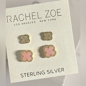 Rachel Zoe Clover Soft Baby Earrings Set 925 Sterling Silver